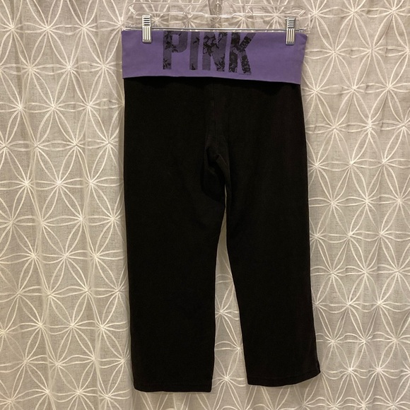 Victoria’s Secret Pink Fold over Yoga Crop Pants - Picture 1 of 7